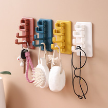 Nordic rotating adhesive hook plastic hook color camel Bathroom Kitchen Wall non-perforated adhesive patch rack New