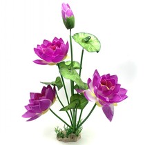 Simulation Lotus lotus leaf fake Lotus temple for Buddha silk cloth flower fish tank living room desktop Teahouse window creative ornaments