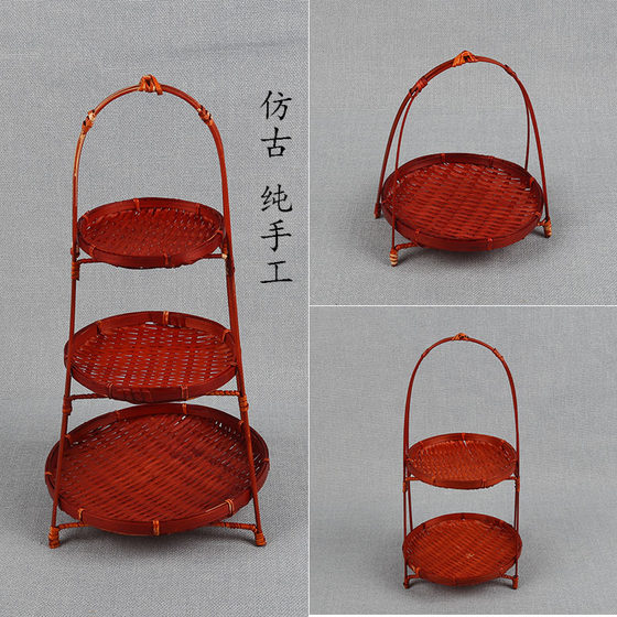 가정용 수제 중국 대나무 짠 스낵, 설탕 말린 과일 트레이, 다층 과일 트레이, 거실 차 스낵 바구니, 창의적인 패스트리 랙 가정용 수제 중국 대나무 짠 스낵, 설탕 말린 과일 트레이, 다층 과일 트레이, 거실 차 스낵 바구니, 창의적인 패스트리 랙