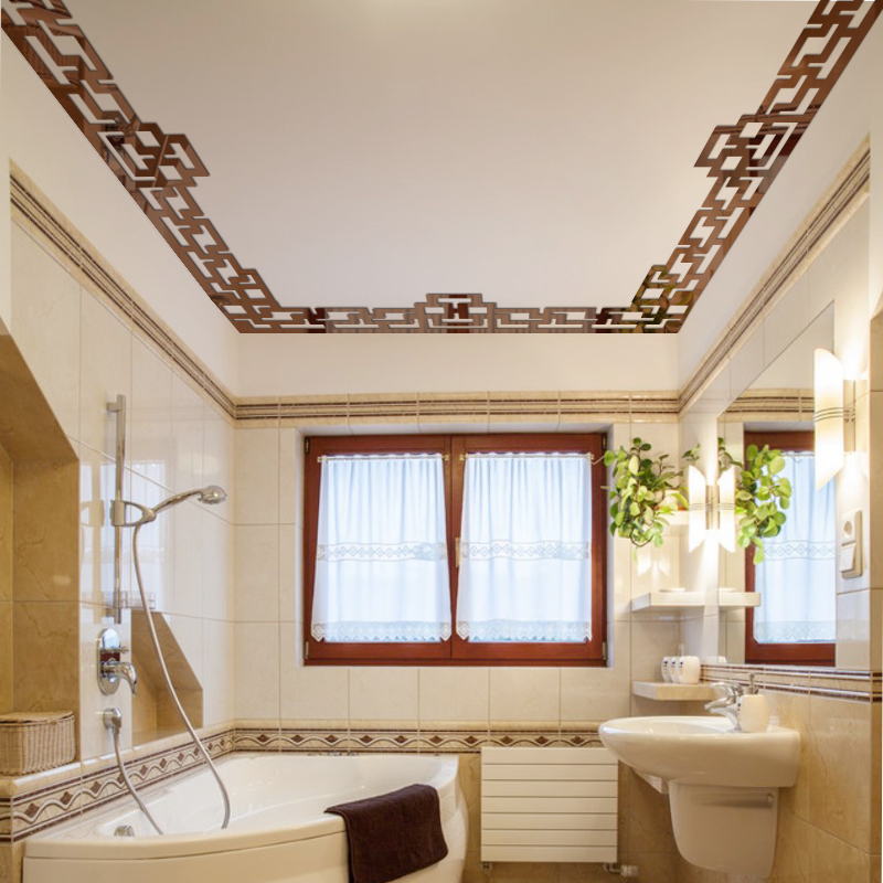 边框3装饰d面墙立体镜背景墙贴中式条客厅腰线吊顶条亚克力天花板