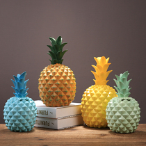 Nordic creative resin pineapple piggy bank ornaments household accessories Piggy living room wine cabinet porch desktop furnishings