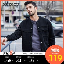 Cool clothes buy mens cardigan sweater mens spring fashion Korean slim stand-up collar jacket casual baseball suit 7010