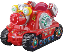 2018 Special colorful flashing lights big eyes laser tank with Lamp coin swing machine rocking car factory direct