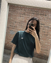 Pure Yuan small C cotton thin T-shirt short-sleeved couple models men and women with the same solid color summer