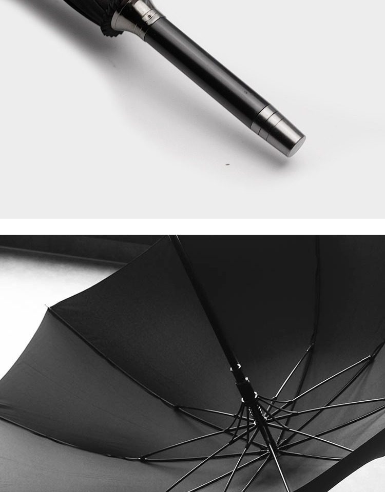 十骨加粗手工实木英伦绅士商务伞长柄复古黑色雨伞男大号加厚抗风