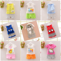 2021 new summer clothes boy girls baby baby childrens clothing short-sleeved shorts 0 vest suit 1-2-3-4-5 years old