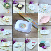 Chinese-style hotel ceramic small soap dish Club Bed and breakfast Small soap box with disposable small soap and small soap holder