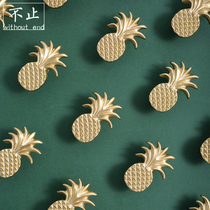 More than brass pineapple handle wardrobe door handle bucket chest nightstand furniture light luxury American golden pineapple handle