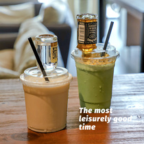 98 calibre disposable coffee cup with lid high through ice American coffee pet cold drinks Cups with wind milk tea mug