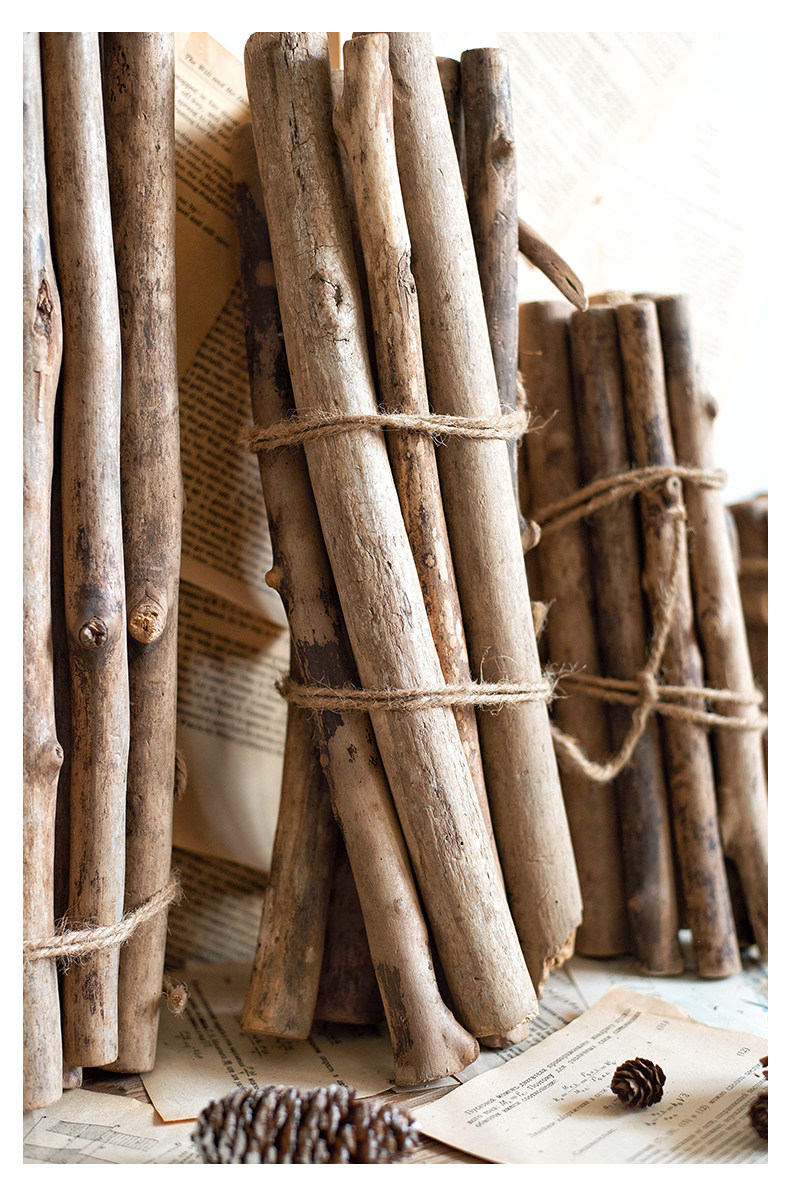 工厂店jk慕空间 天然木棒捆美式果柴禾装饰壁炉树枝diy插花木棍za