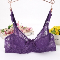 Summer ultra-thin Sexy single lace transparent mesh Lady bra Bra Hood Breathable Thin big chest underwear for small breasts