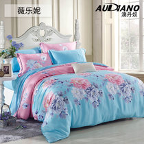 Audano home textile double-sided tencel four-piece set Single and double spring and summer cool bedding duvet cover sheet type 4-piece set