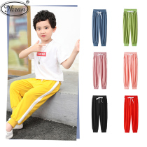 Childrens Anti-mosquito Pants Sports Spring Clothing Summer Girl Boy Summer Thin middle school Childrens sleeping pants Ice-wire lamp cage pants