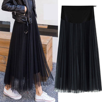 Pregnancy Woman Dress Spring Mesh Yarn Half Body Dress Plexor Skirt 2022 new Korean version Toonasochew Tide Moms Big Swing Skirts
