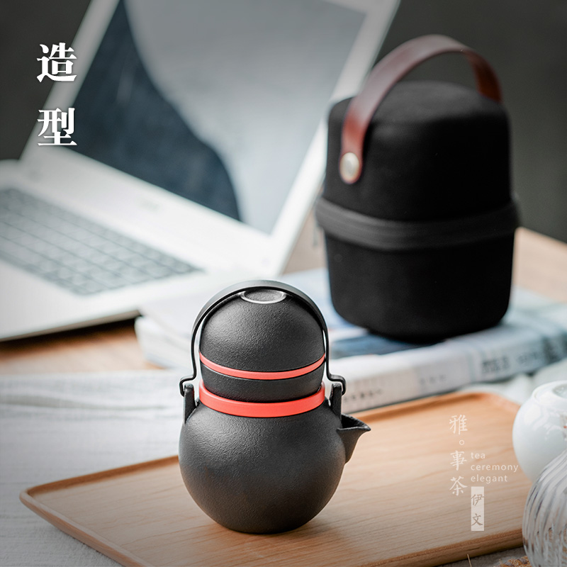 Evan ceramic pot of girder crack cup portable travel kung fu tea set office teapot is suing small suit