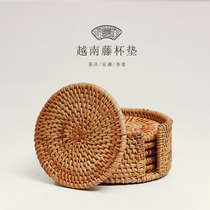 Vietnam rattan coaster set creative purple sand tea pot cushion pot cup tea set accessories kung fu tea mat insulation pad