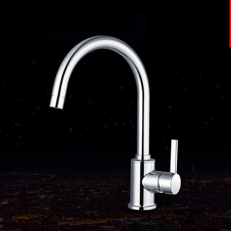 摩恩厨房冷热水龙头铜体加高抛单把旋转水槽洗菜盆厨盆龙头70211