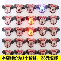 Mickey flashy brooch) 2020 Mouse butterfly knot luminous brooch Gleaming Chest Flower Gift Items Wedding Celebration