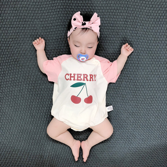 Newborn baby conjoined clothes Full moon Summer dress female baby bag, pajamas, triangle, princess summer thin version Newborn baby conjoined clothes Full moon Summer dress female baby bag, pajamas, triangle, princess summer thin version
