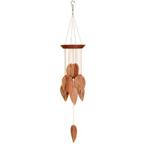 Exquisite workmanship Solid wood pottery leaves wind chimes hanging pottery gifts for girls birthday gifts beautifully packaged
