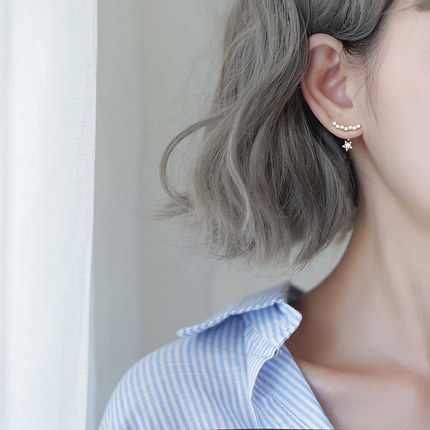 [晶贵坊旗舰店耳环]一款两戴网红耳环女气质韩国个性百搭潮月销量2594件仅售39元
