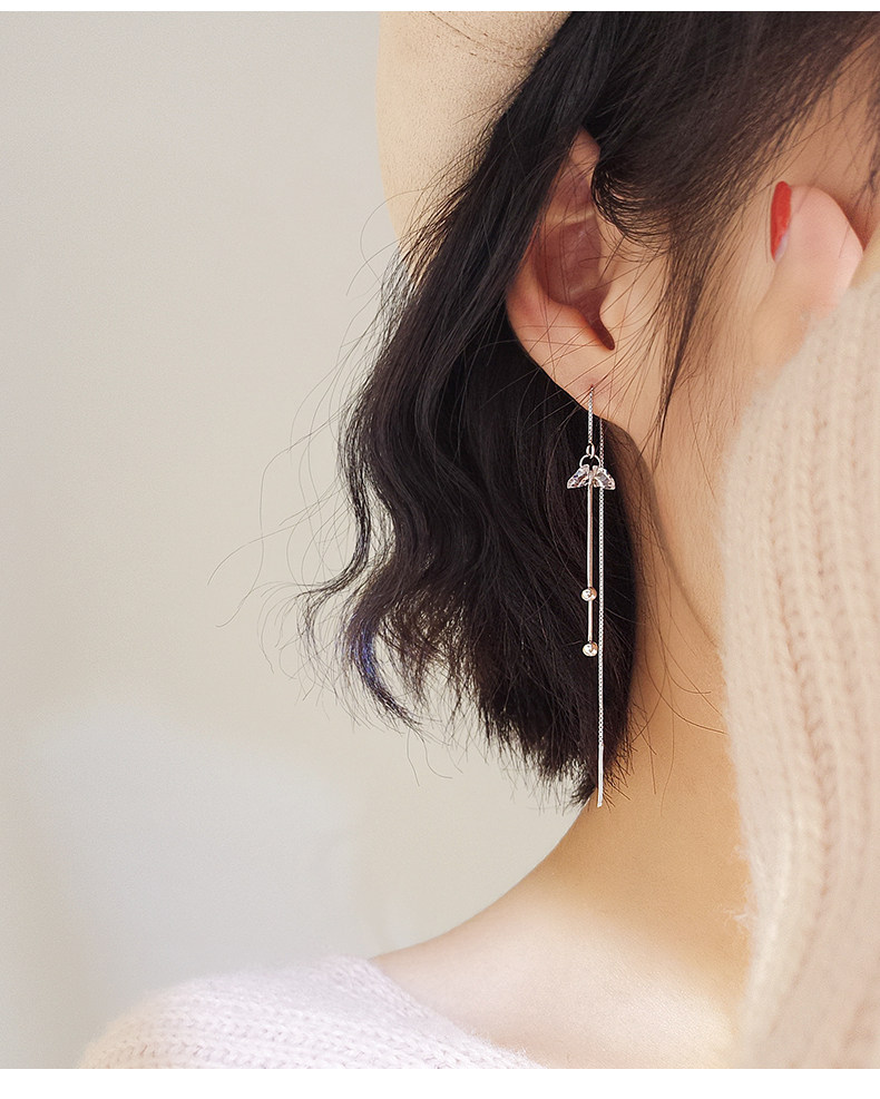 几何流苏耳线s925银日韩国简约时尚女款耳链个性百搭潮流韩国学生