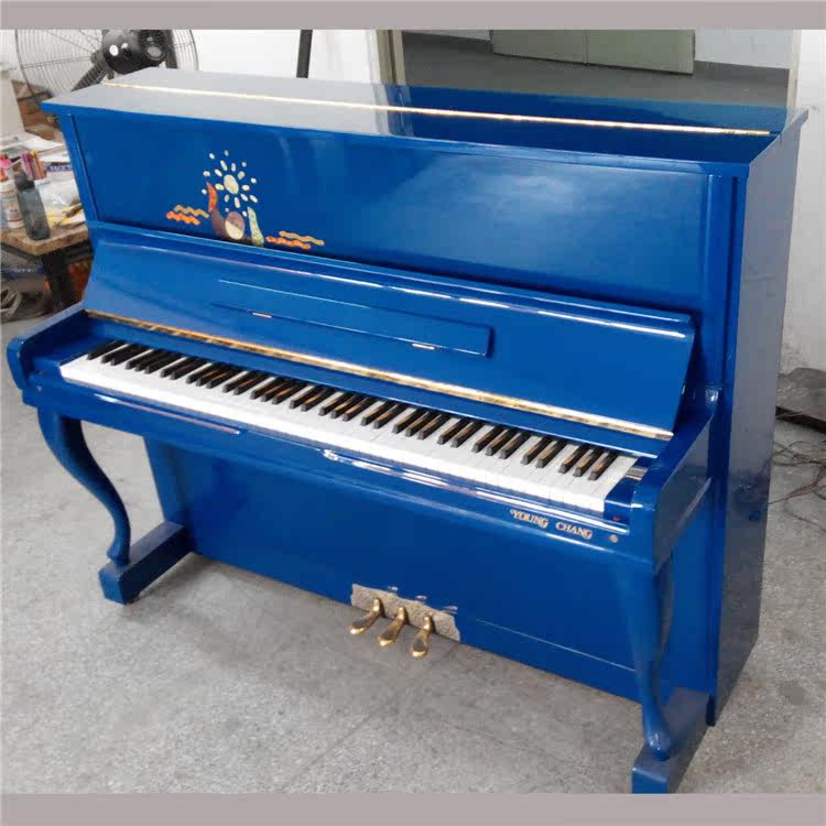 深圳二手钢琴 进口英昌钢琴u121 u121 蓝色慨念琴 厂家批发