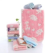 Childrens towel Baby 6-layer gauze cotton rectangular super soft face towel Baby bath towel Kindergarten childrens towel
