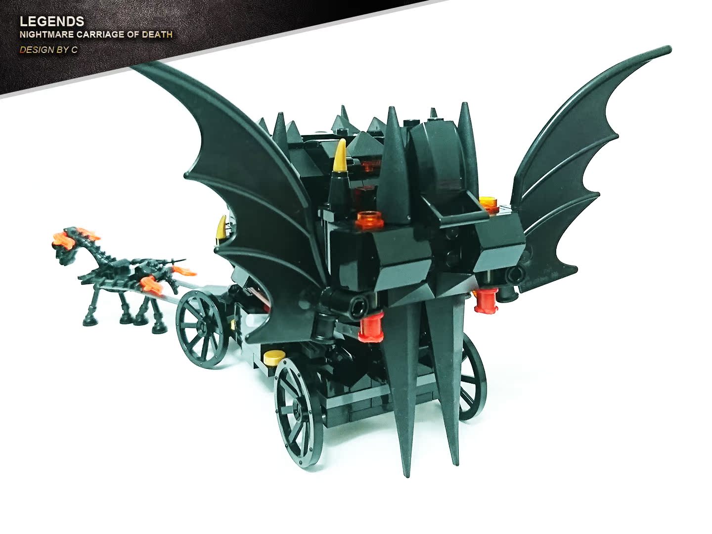 乐高lego 原创moc 死神的梦魇马车 恶魔城 非卖品