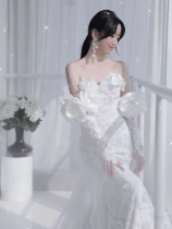 Sanskina fairy clothes new superfairy light extravagant and tasteless main wedding dress lace fishtail to take up the theme light yarn