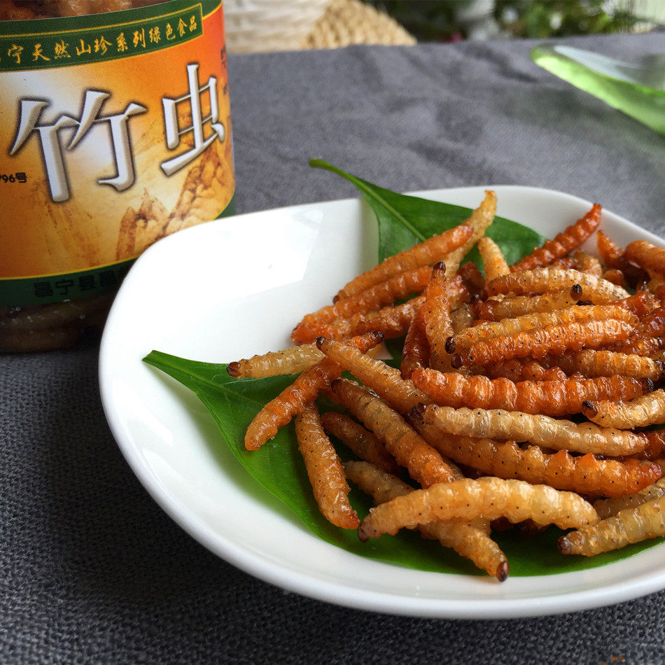 云南特产傣族香酥油炸竹虫蛹100g野生竹蜂虫笋虫农家自制山珍野味