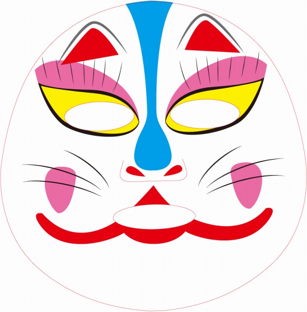 日本pure smile 江户时代艺妓脸谱动物 图案面膜 欢乐颂同款 1枚
