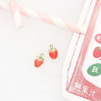 Mousse little d cute sweet girl heart strawberry earrings Korean small simple fresh no ear pierced ear clip earrings