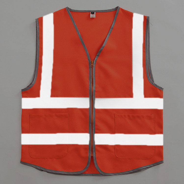 橘红色新款市政环保环卫马甲工人园林保洁员坎肩工程交通反光背心
