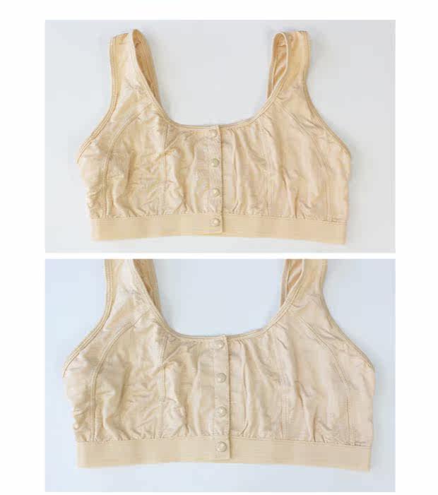 吸汗义乳文胸无钢圈二合一假乳房夏腋下术后初期胖前扣背心中老年