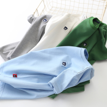 Boy summer fit short sleeve T-shirt base pure color child beating bottom half sleeve shirt CUHK Scout mesh thin and breathable