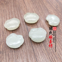 And Tian Yuqing white jade baby lock jade pendant neck decoration pendant with ruyi lock Yupei pendant Po Ping An jade pendant