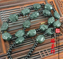 Hetian Jade jade necklace Neck decoration eighteen Arhat head necklace Mens jade pendant lanyard domineering Buddha head
