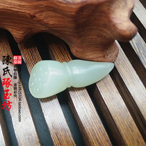 Natural Hetian Jade Qinghai Qingbai lotus root pendant pendant white jade bead chain lanyard sweater chain for men and women