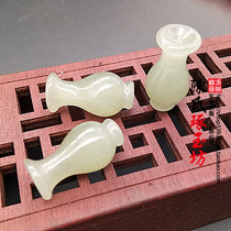 Hetian jade green white jade small vase accessories DIY handmade accessories beaded lanyard with beads earrings handstring accessories