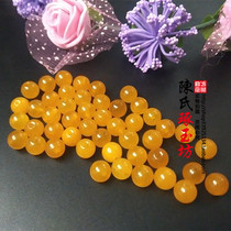 DIY JADE beads loose beads 6-8MM Cherry yellow loose beads Yellow red DIY loose beads hairpin loose beads accessories