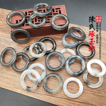 Xiuyu ink floating flower ring small circle jade pendant DIY handmade accessories Accessories Cassock ring hanging ring jade pendant