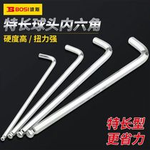 Postelong head ball head socket inner hexagon wrench lengthened ball head male hexagonal screw wrench tool 1 5-22mm