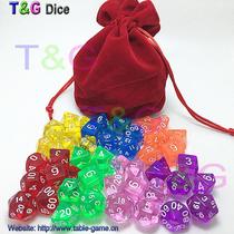 Transparent seven sets of suit dice plus delivery containing cloth bag running group games table toy teaching games