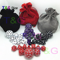 Foreign Trade New Speed Sale Through Hot Sale 10 Grain Suits Table Tours Game Dice Props Multi-faceted Color Gameplay With Big Cloth Bags