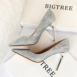 825-12 European and American wind fashion show thin nightclub high-heeled shoes high heel with shallow pointed mouth shi