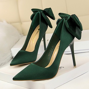 1717-1 han edition fashion high heels for women’s shoes high heel with delicate sweet thin silk bowknot single shoes