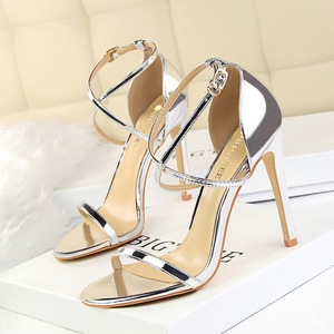 126-8 European and American fashion sexy nightclub show thin high heels with ultra fine summer sandals with hollow out c