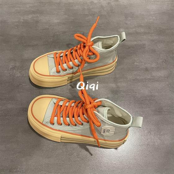 Qiqi Master Shoes for Women 2023 Summer Dopamine Wear High-Top Canvas Shoes The Womendox Decone Dversatile Board Shoes Qiqi Master Shoes for Women 2023 Summer Dopamine Wear High-Top Canvas Shoes The Womendox Decone Dversatile Board Shoes