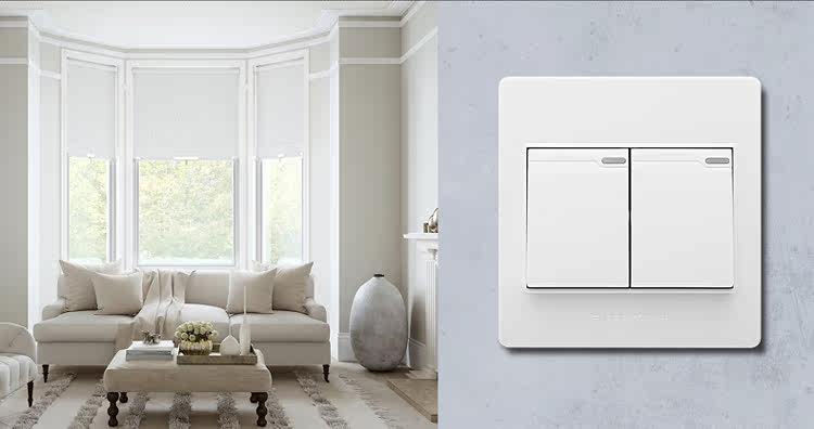 福田点开关86型明装开关插座双控开关明盒明线五孔二三插面板m3